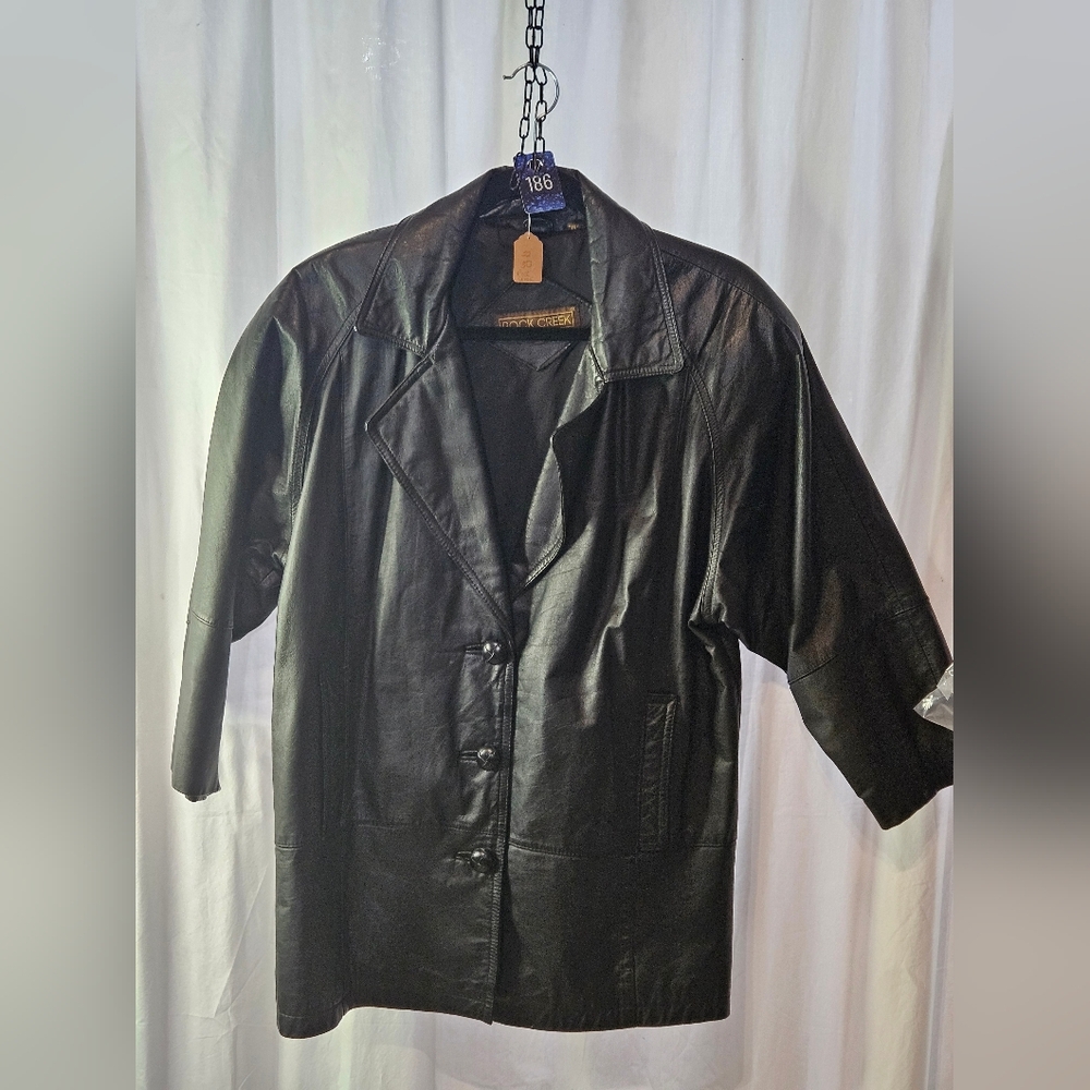 Rock Creek Black Leather Vtg Jacket